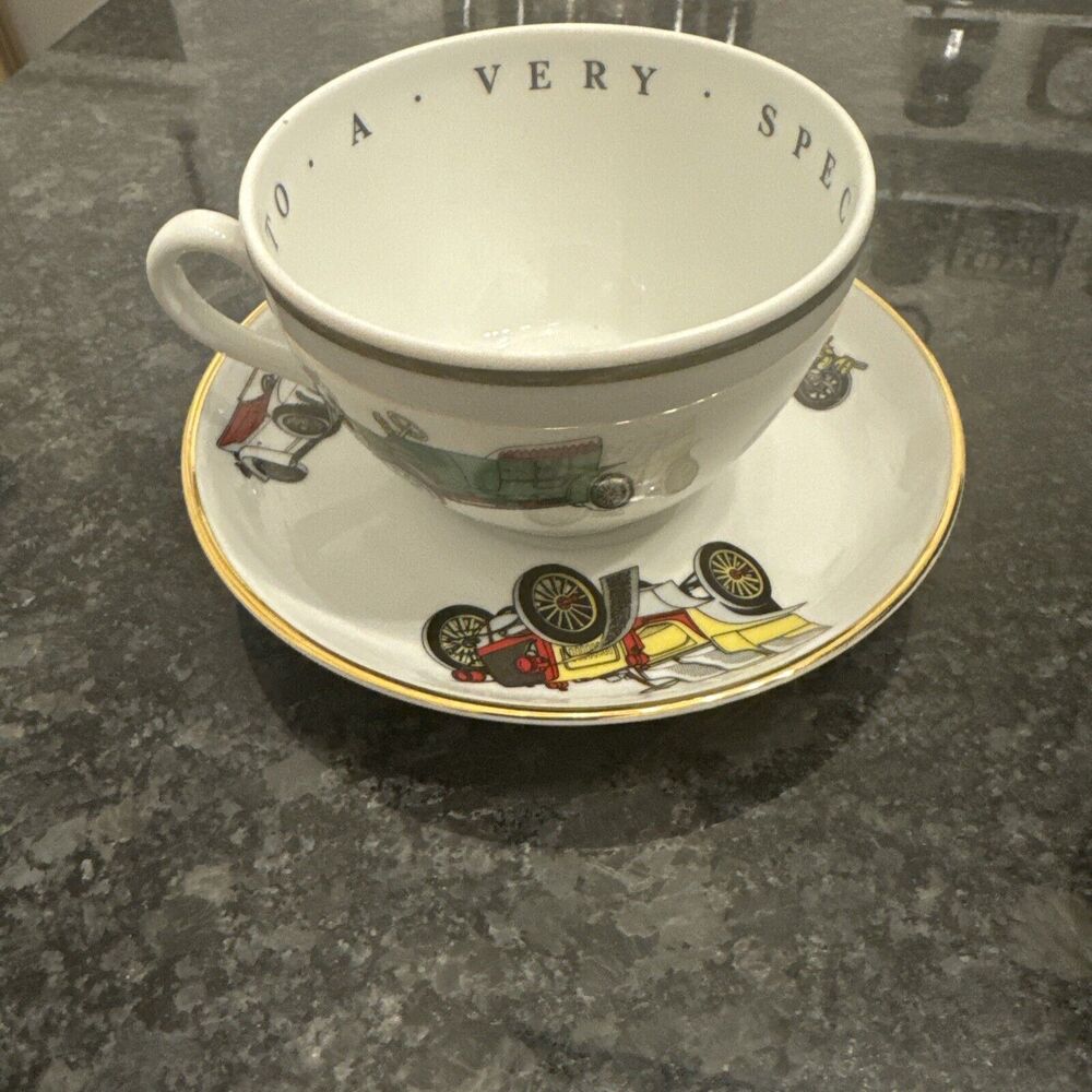 Princess House Exclusive~Vista Alegre Portugal~Vintg Car cup & saucer~Numbered
